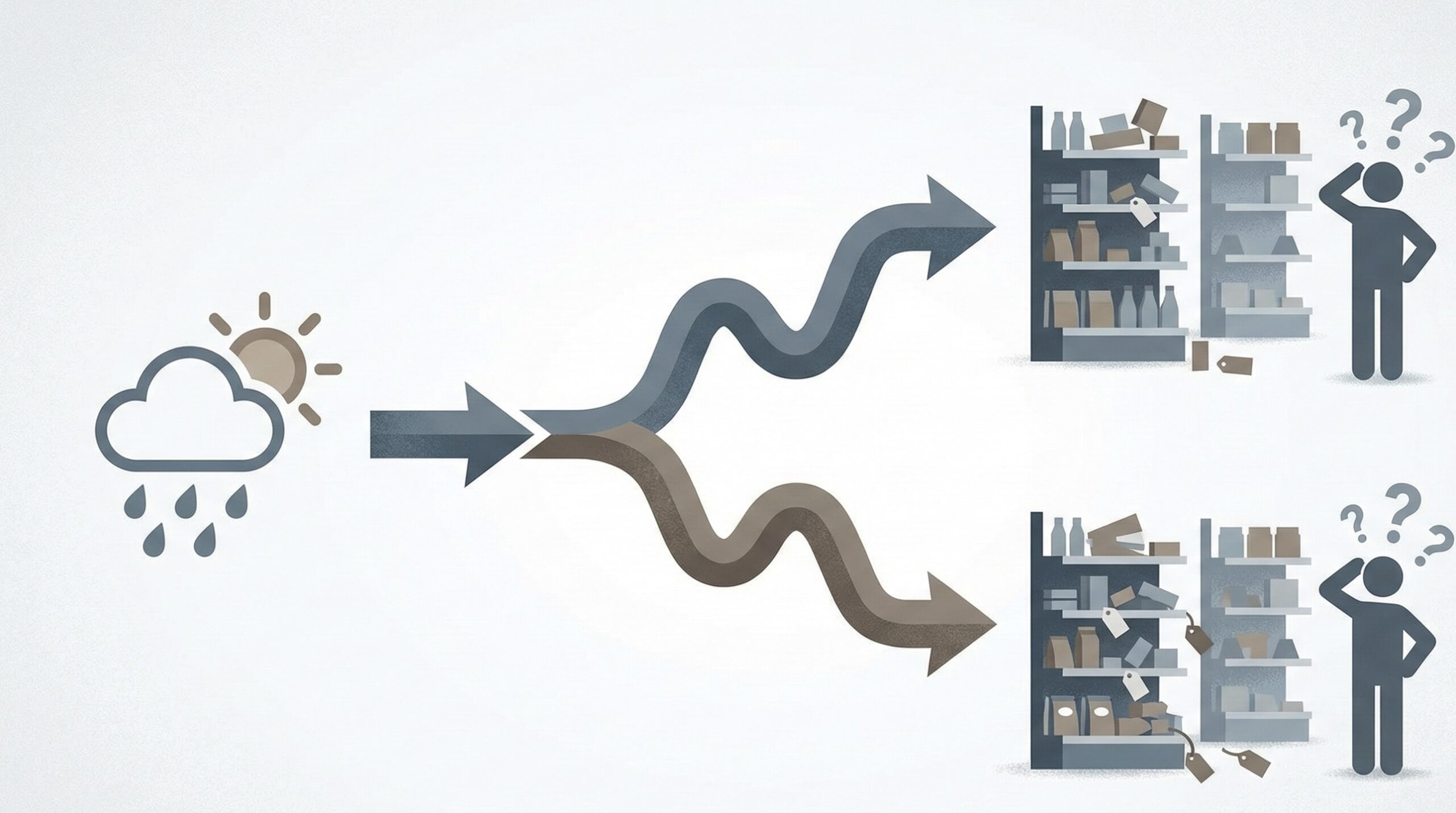 外部環境データと社内データを統合するイメージ