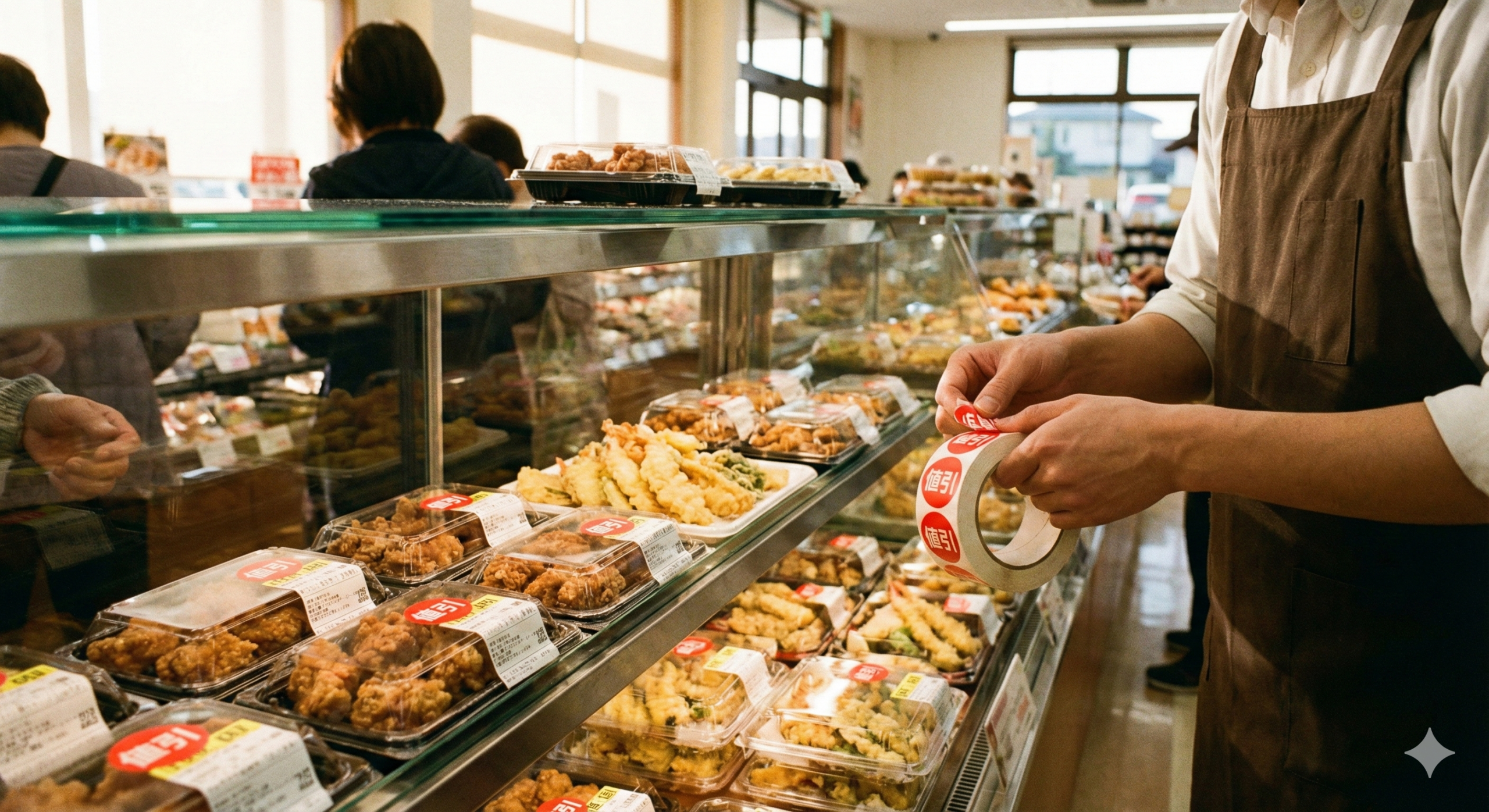 惣菜売場の値引き最適化イメージ（夕方ピーク）